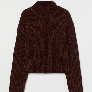 H&M divided women’s ribbed chenille mock sweater US Small